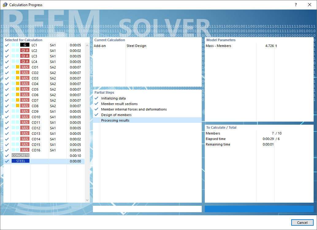 Calculation Progress