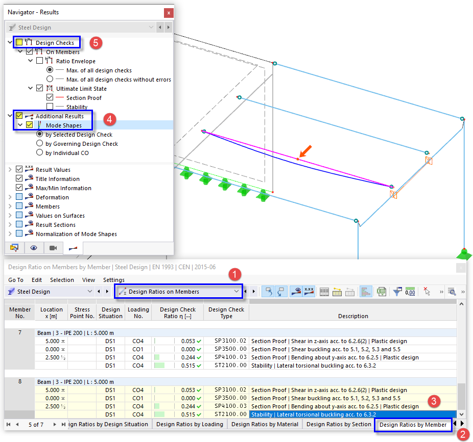 Displaying Mode Shape of Platform Girder