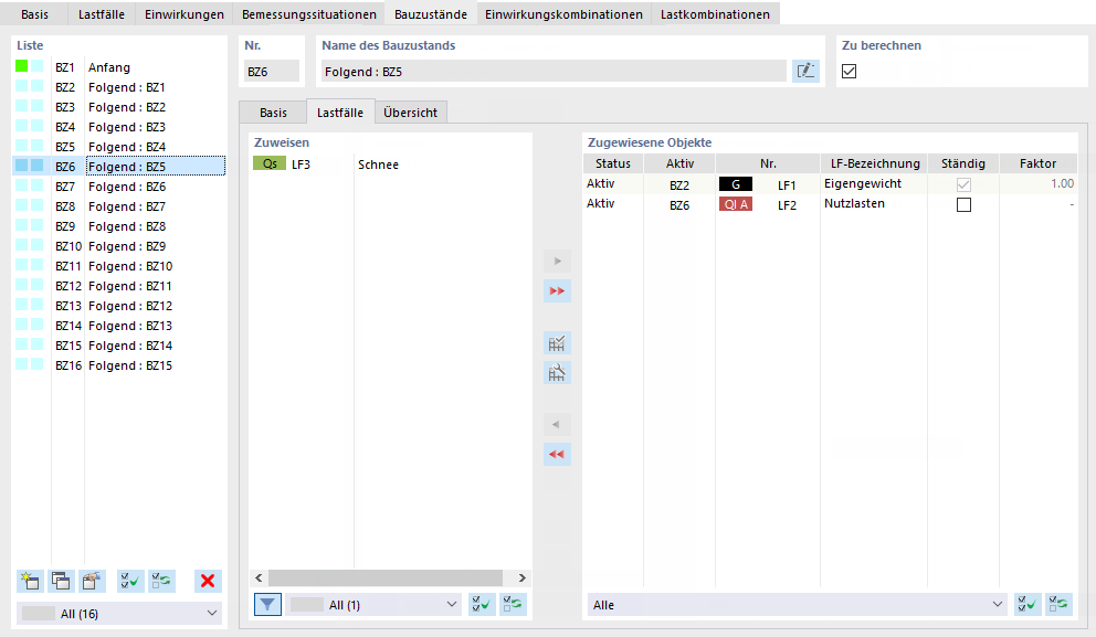 Assigning Load Cases