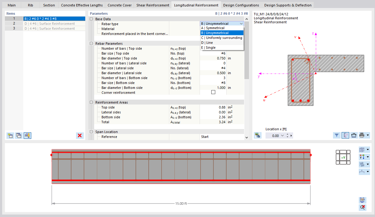 Defining Arrangement of Rebars