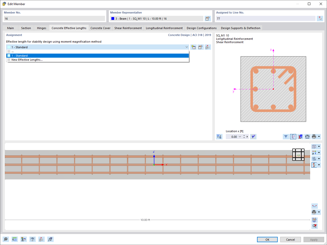 Assigning Concrete Effective Length