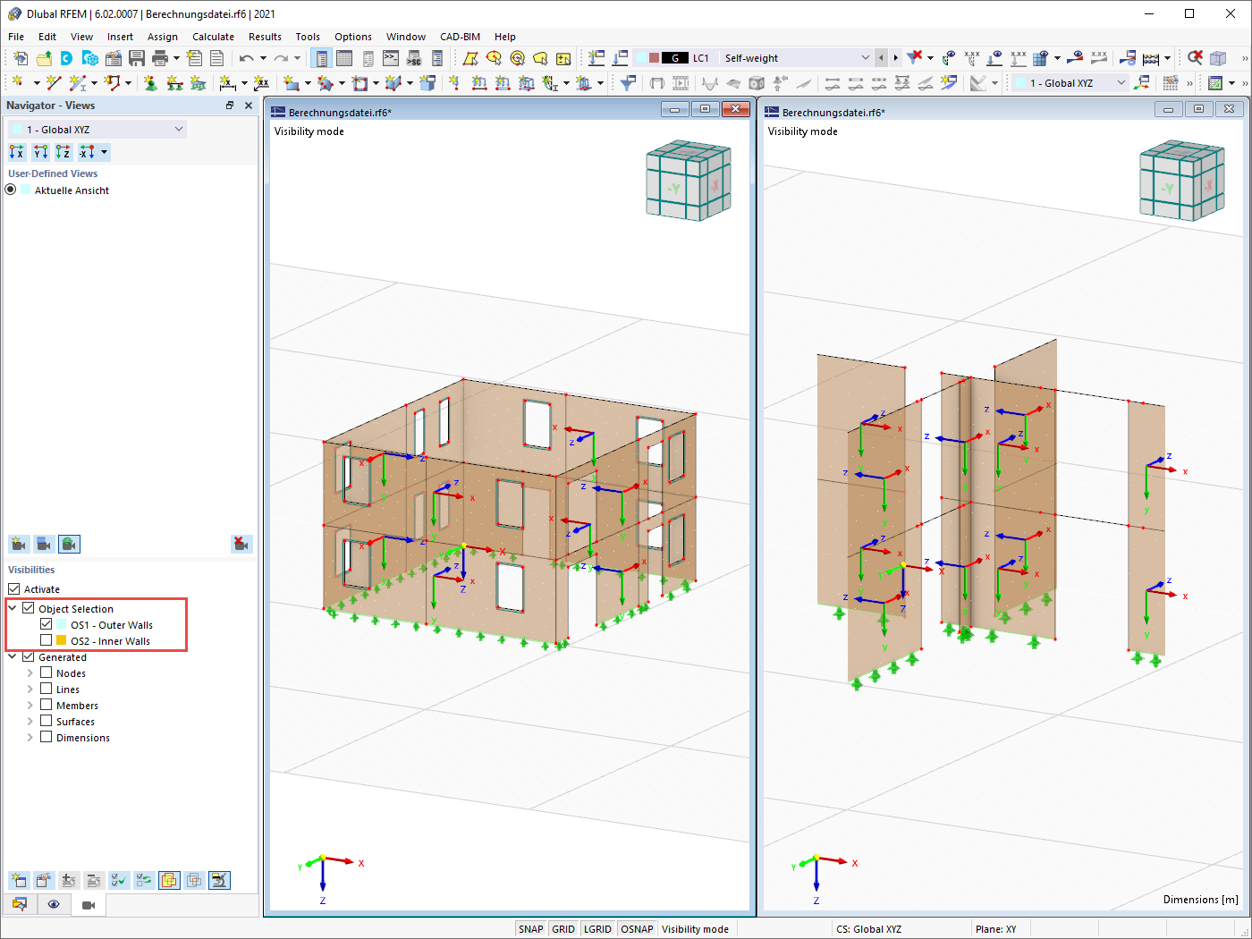 Selecting Objects for Outer and Inner Walls