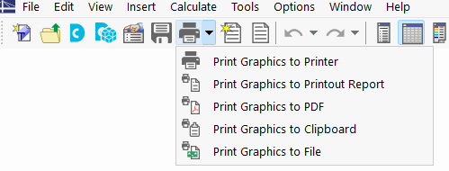 Selecting Option for Graphic Printout