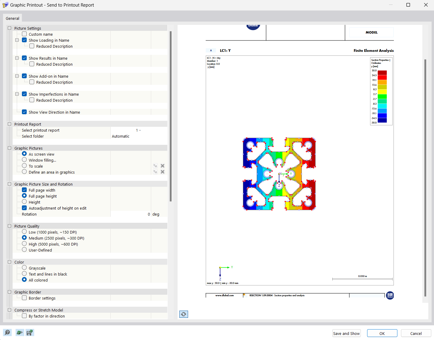 Dialog Box "Graphic Printout"