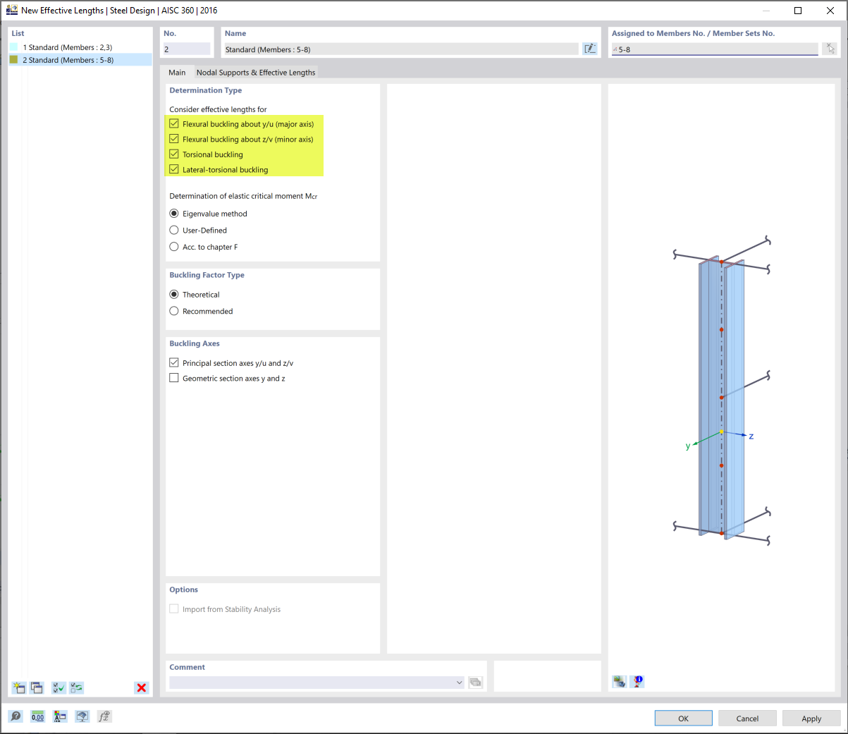 Settings for Stability Design of Platform Girders