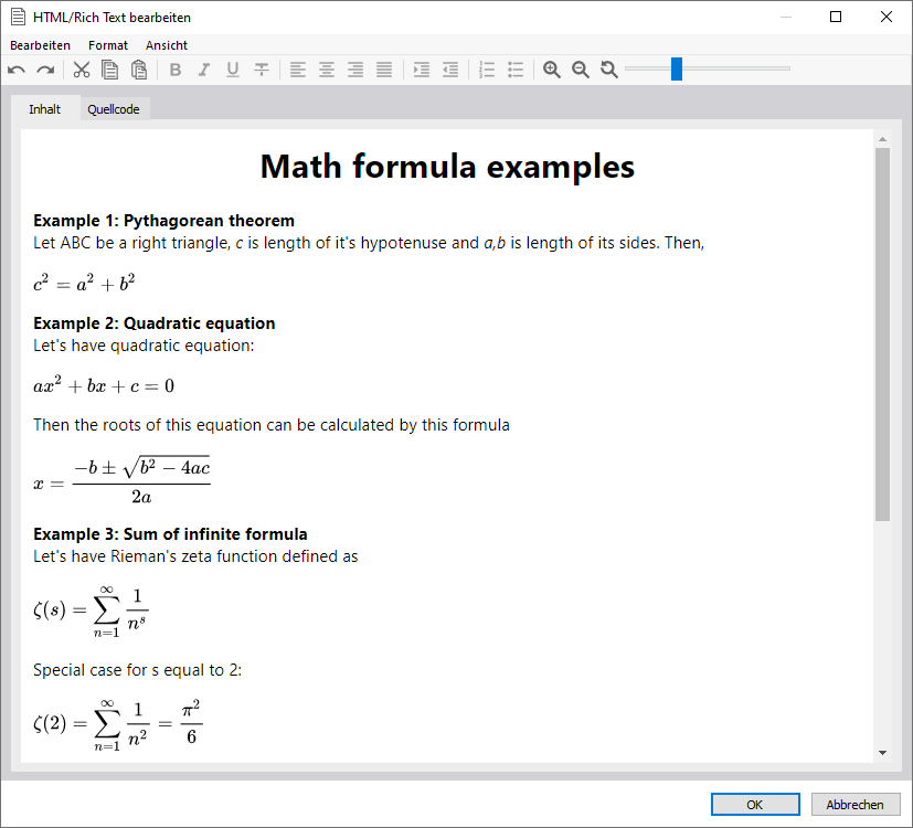 Examples of Formulas