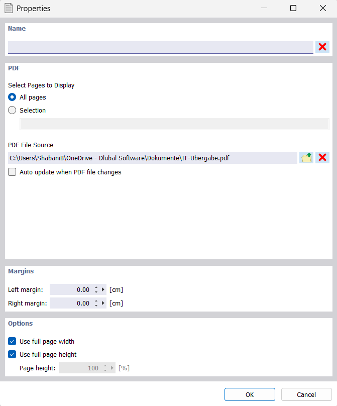 Integrating PDF File