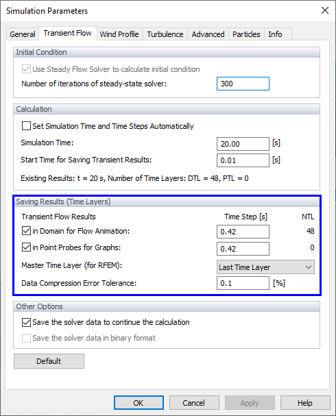 Simulation Parameters, Saving Results