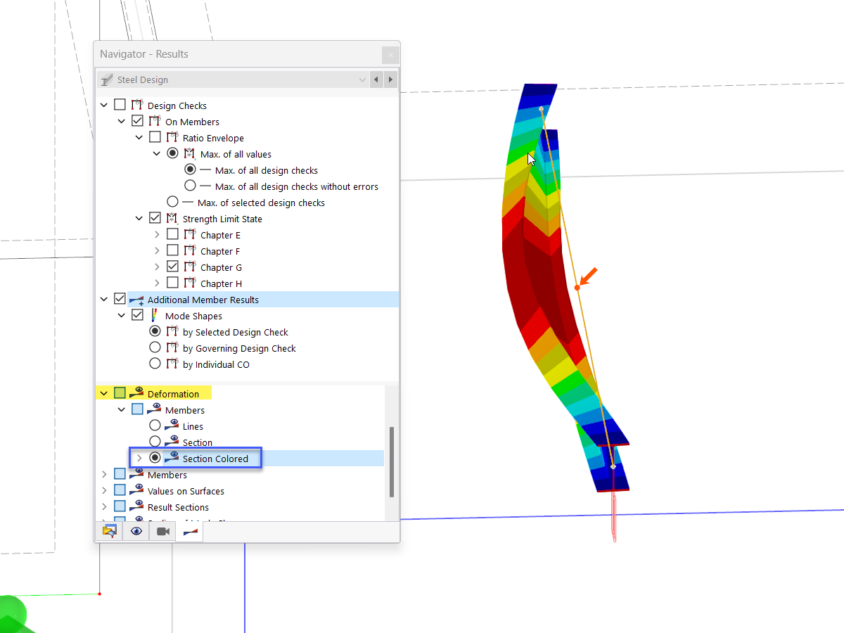 Mode Shape in Section View