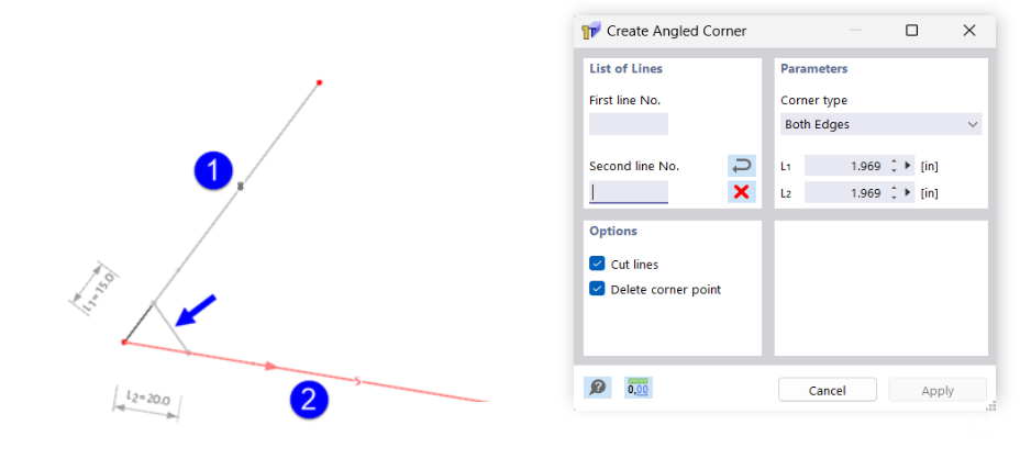 Dialog Box "Chamfer"