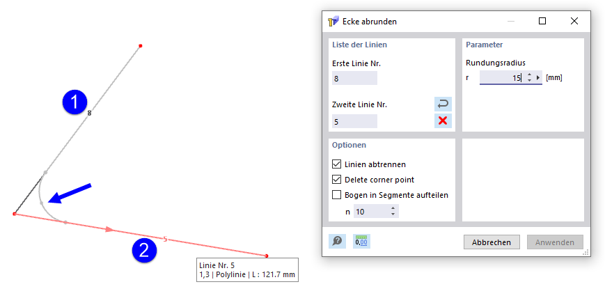 Dialog Box "Create Round Corner"