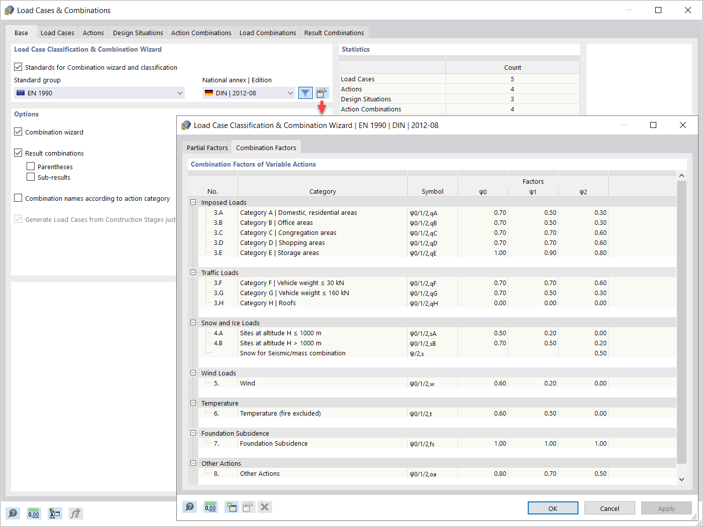 Load Case Classification & Combination Wizard