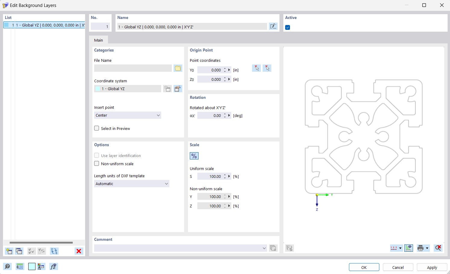 Dialog Box "Background Layer"