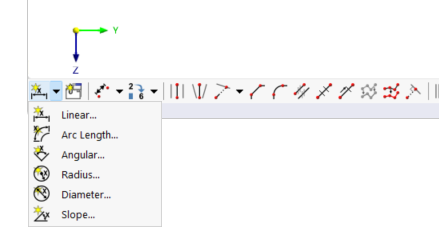 Dimensioning Buttons in CAD Toolbar