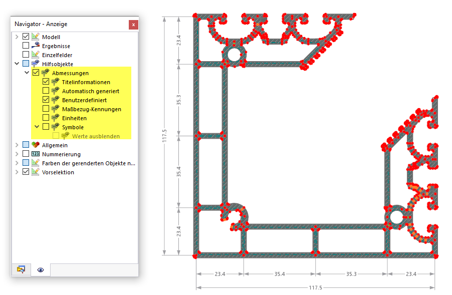 Showing and Hiding Dimensions