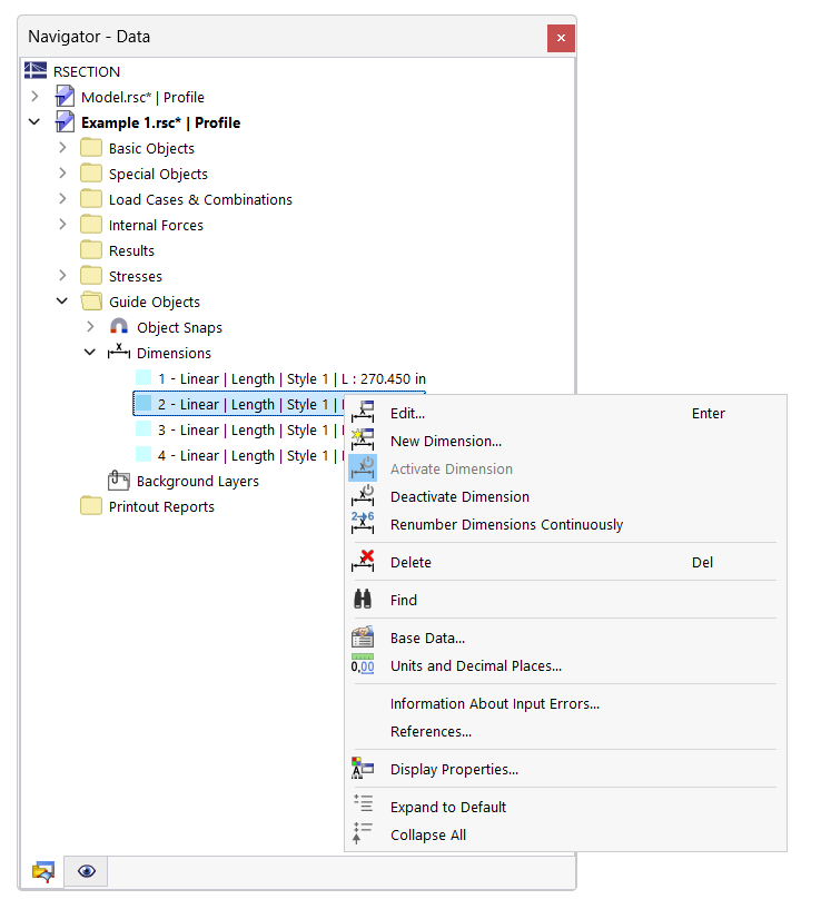 Individually Show and Hide Dimensions