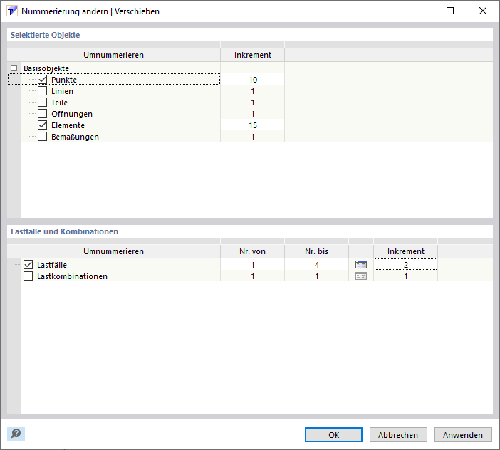 Shifting Object and Load Case Numbers