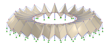 Stadium Roof Made of Membranes