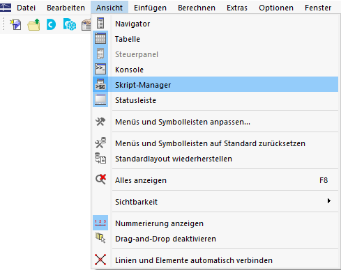 Menu Function "Script Manager"