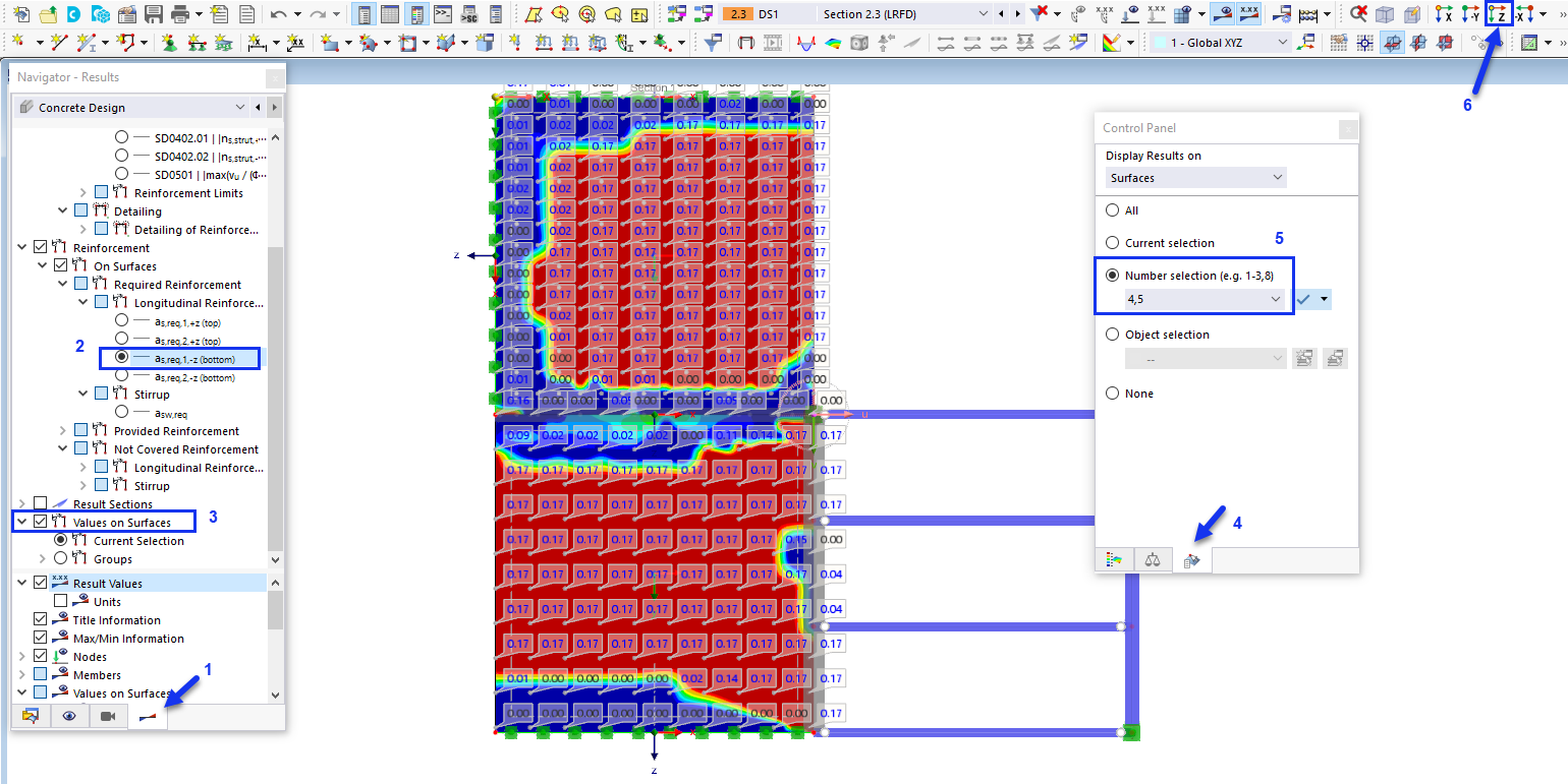 Displaying Required Primary Bottom Reinforcement of Slabs in Top View