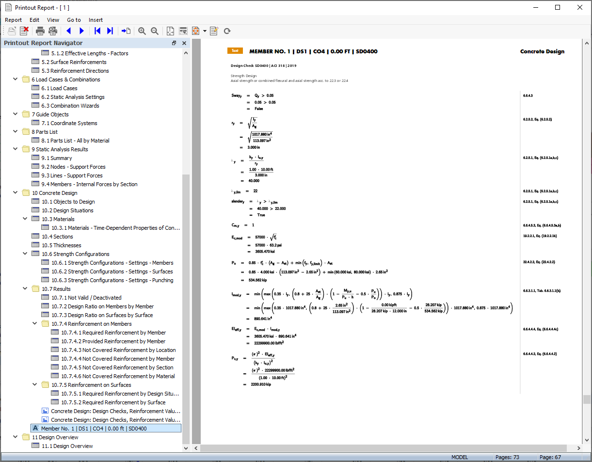 Design Check Equations