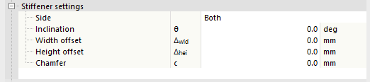 Stiffener Settings