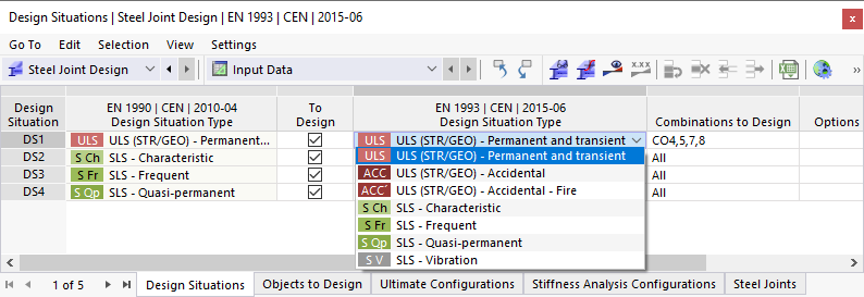 Assigning Design Situation Type for Steel Joint Design According to EN 1993