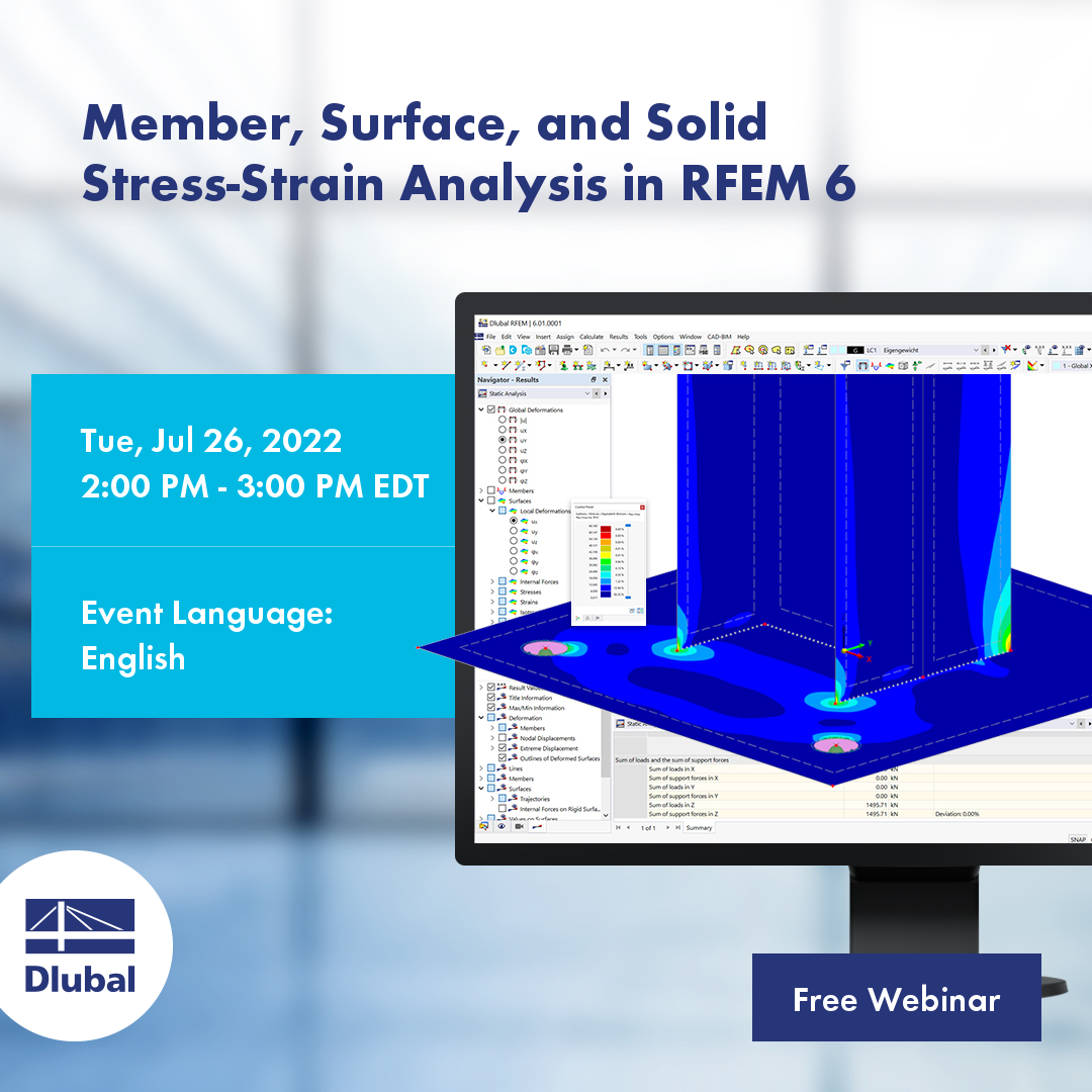 Member, Surface, and Solid 
 Stress-Strain Analysis in RFEM 6