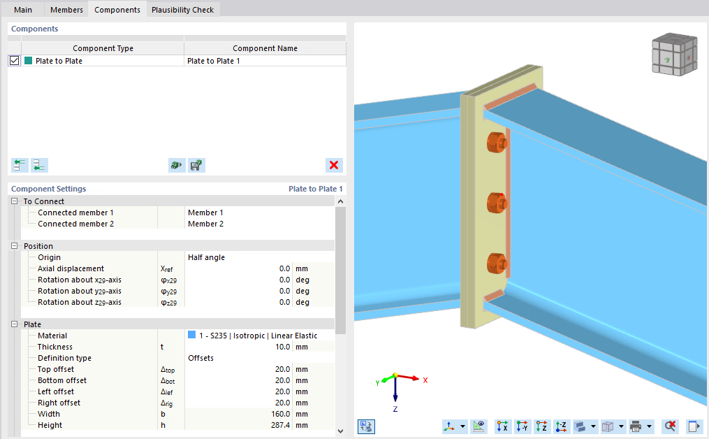 Component Settings Dialog Box