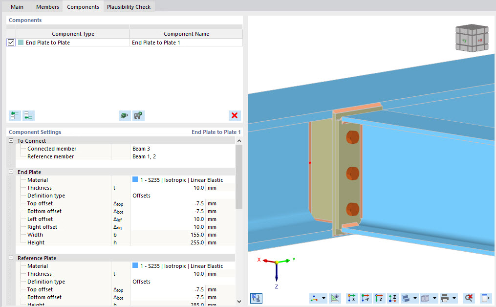 Dialog Box Component Settings