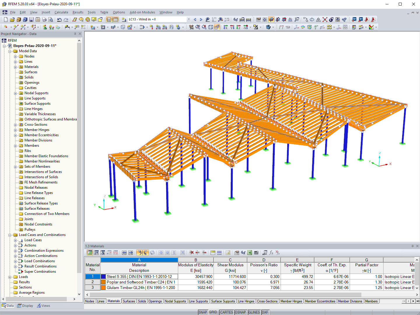 Frame Structure of Courtyard Modeled in RFEM (© D-Bois)