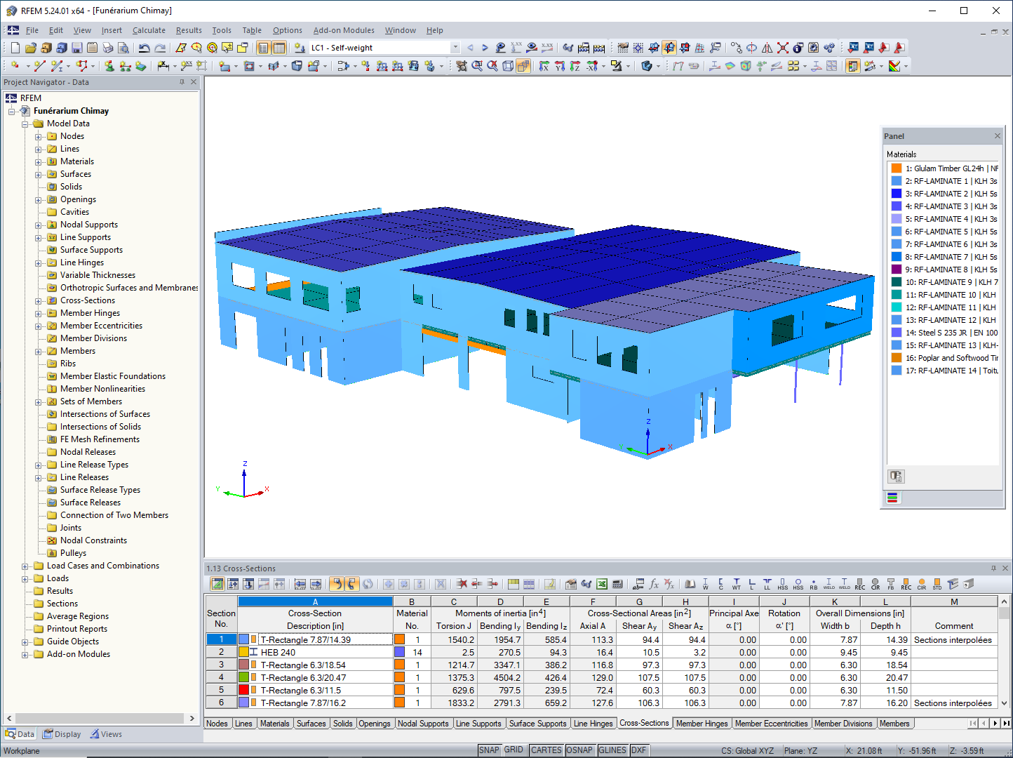 3D Model of Funeral Parlor in RFEM (©D-Bois)