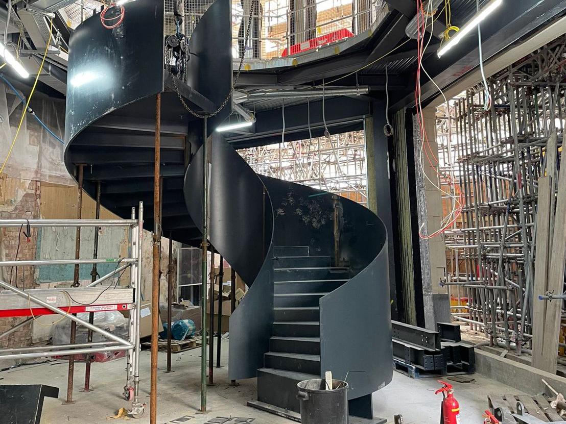 Spiral Staircase During Assembly (© Matrix Consulting Engineers Ltd)