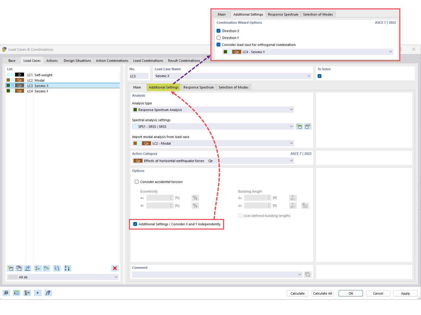 FAQ 005320 | How do I include the overstrength factor(s), Ωo in the ASCE 7 load combinations?