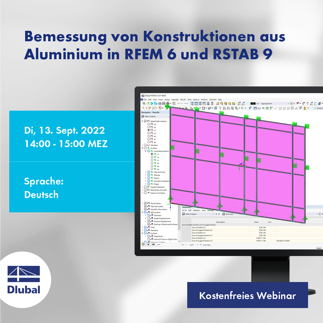 Design of Aluminum Structures in RFEM 6 and RSTAB 9