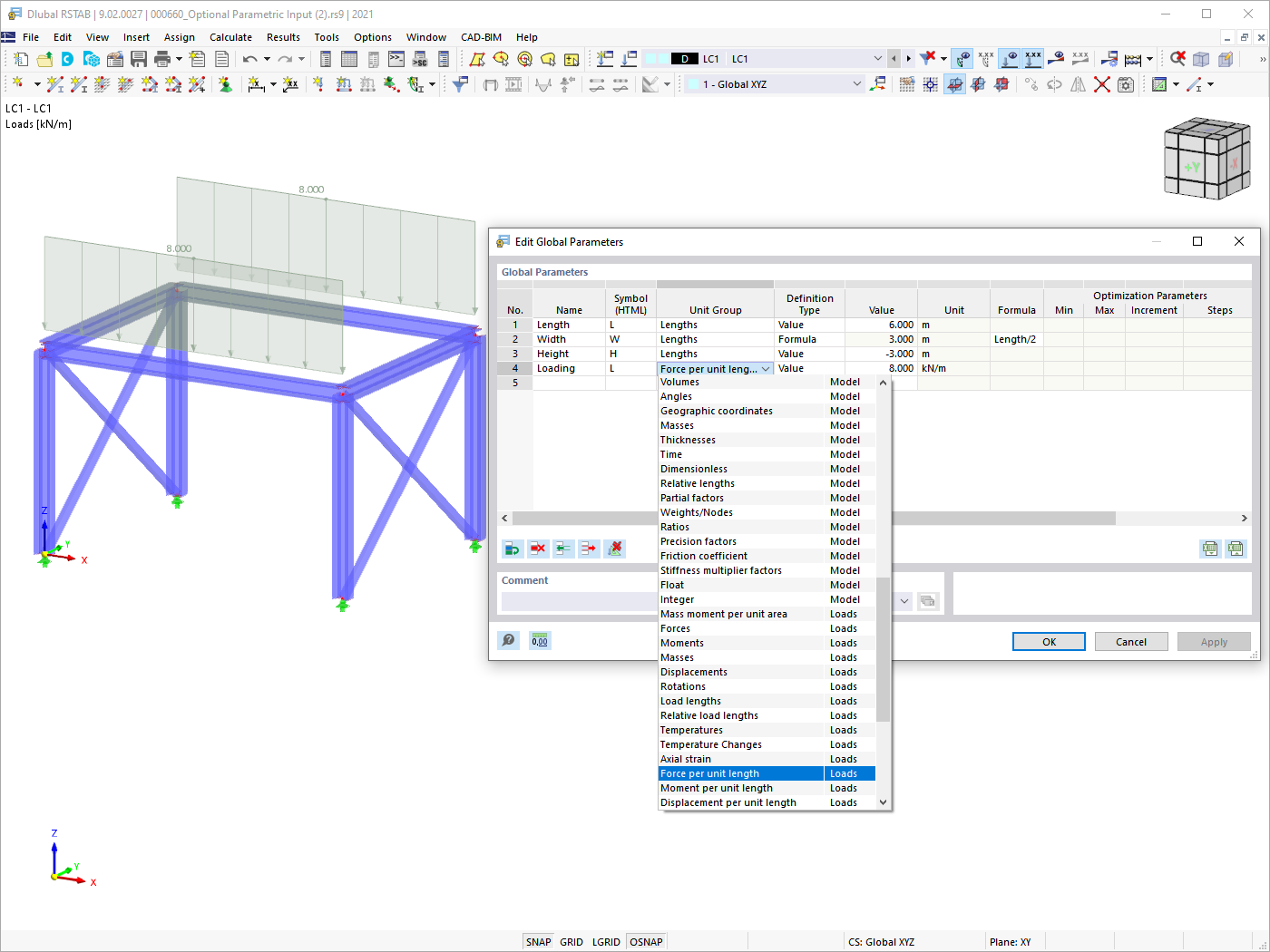 Creating Models by Defining Parameters