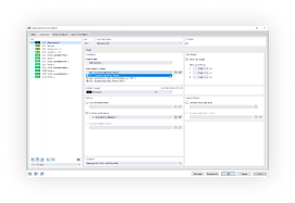 Icon depicting linear and nonlinear structural analysis techniques in RFEM 6 with abstract graphical elements.