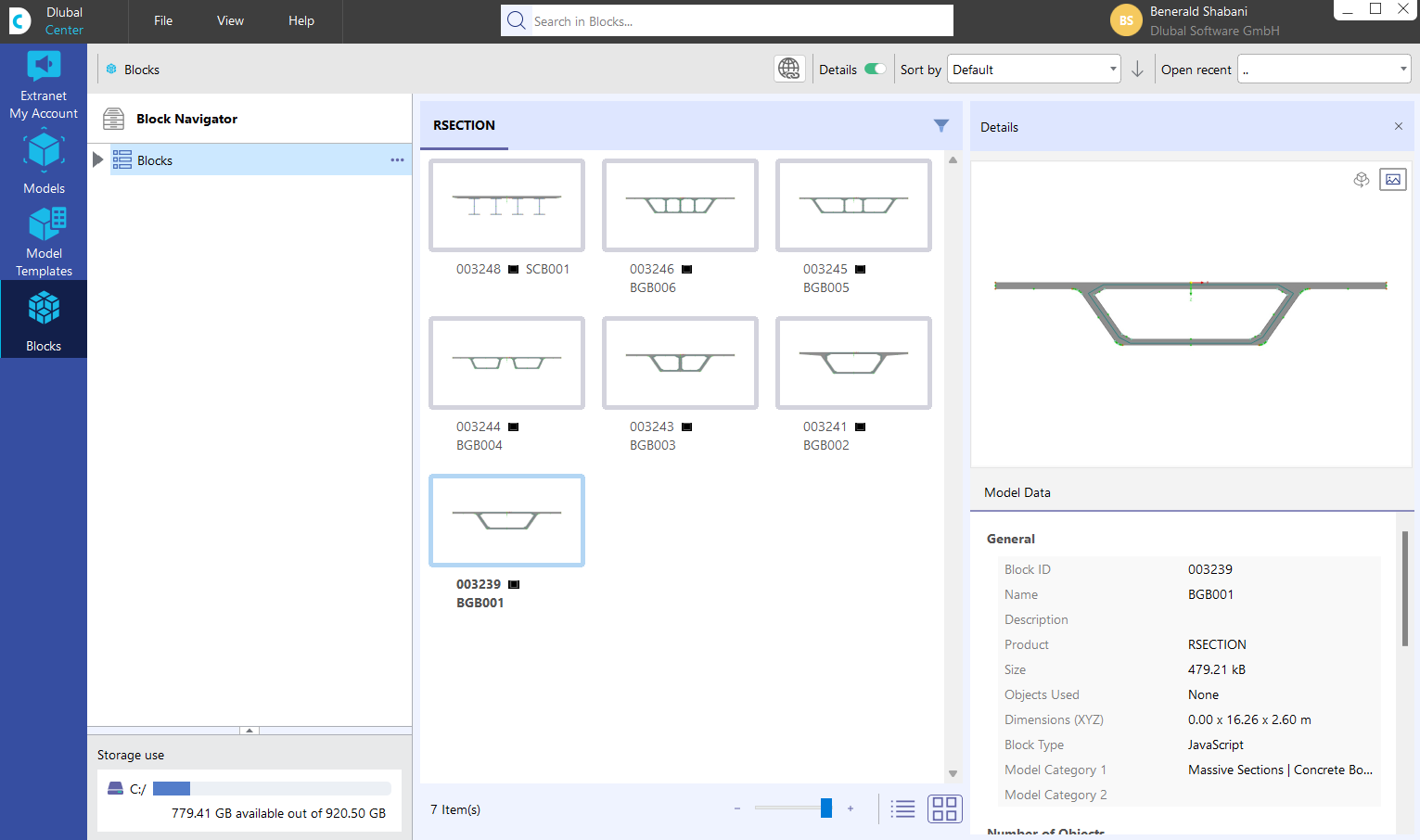 Selecting Block