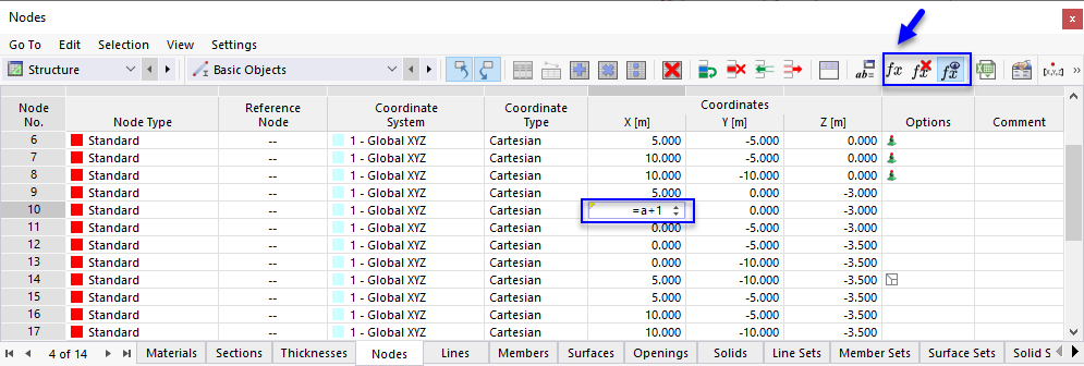 Button "Edit Formula" and Formula in Table Cell