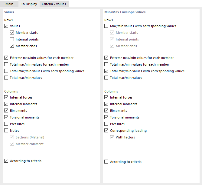 Defining Result Rows and Columns for Documentation