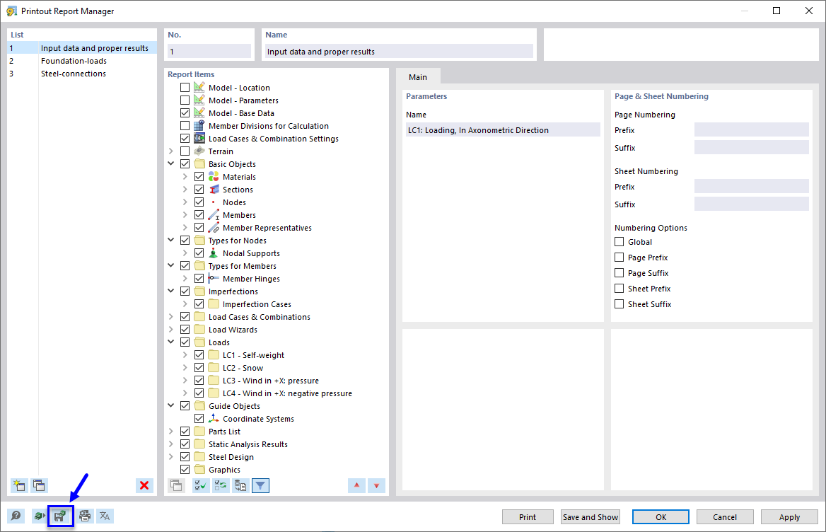 Saving Selected Printout Report as Template