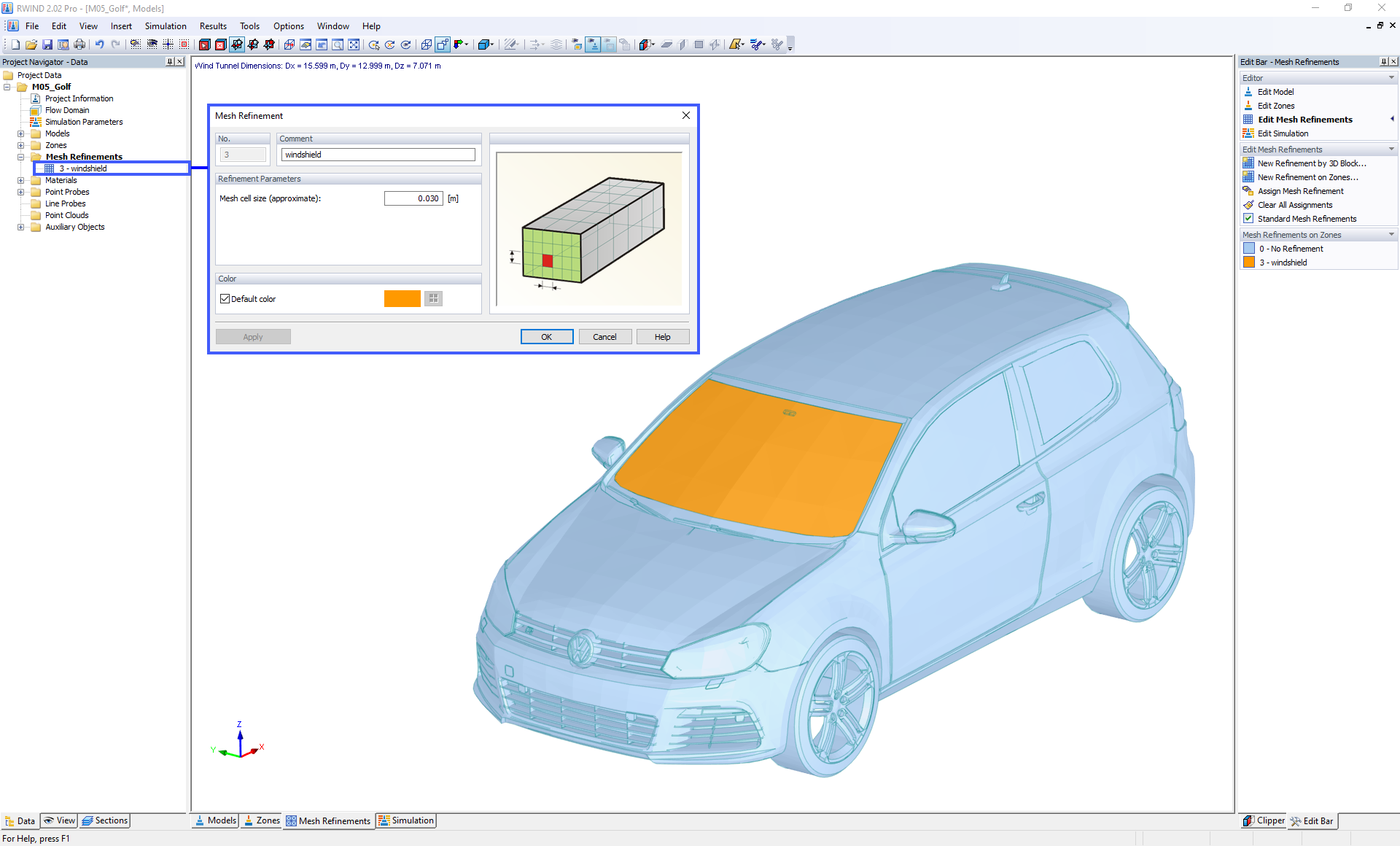 Mesh Refinements on Zones