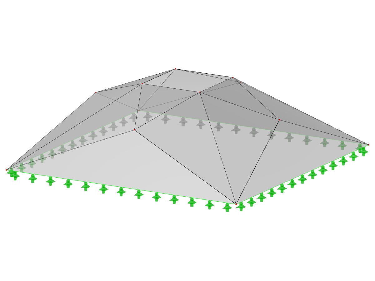 Model ID 514 | 034-FPC030 | Pyramidal Folded Structure Systems. Doubly Folded Truncated Pyramid. Rectangular Floor Plan