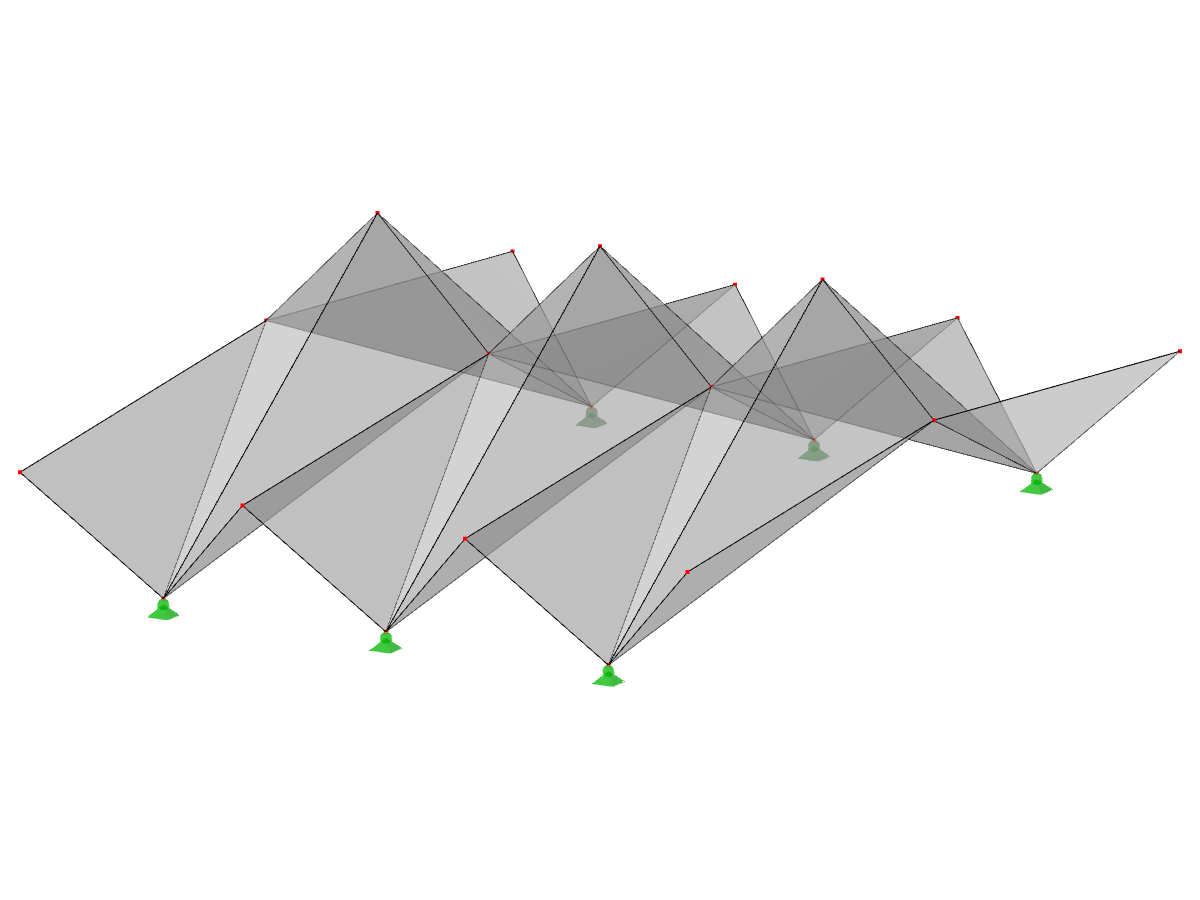 Model ID 525 | 034-FPL104 | Prismatic Folded Structure Systems. Surfaces with Counter-Running Folding. Center Fold Elevated over Ridge Fold. Ridge-to-Valley Folding