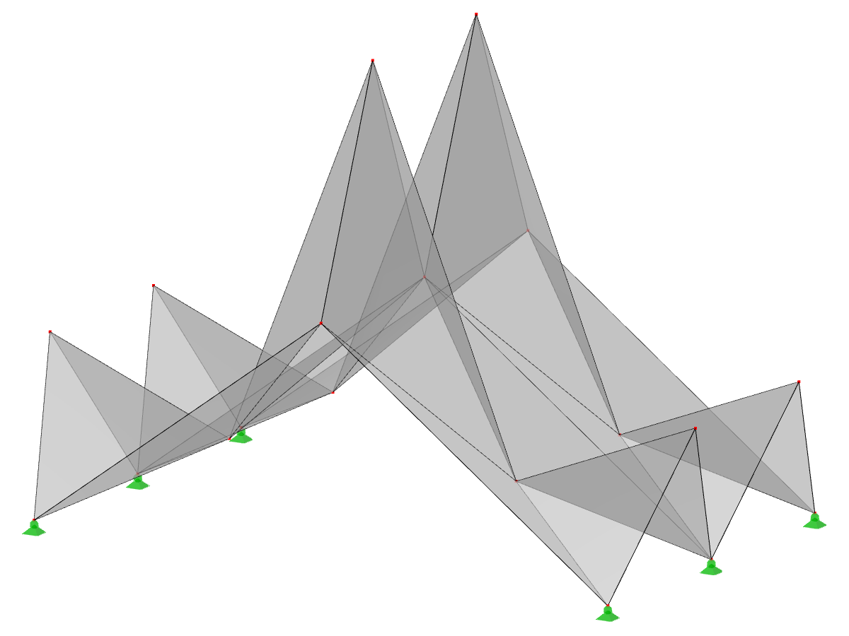 Model ID 547 | 034-FPL123 | Prismatic Folded Structure Systems. Linear Structure System Composed of Folded Surfaces. Two-Hinged A-Frame: Ridge-to-Valley Folding