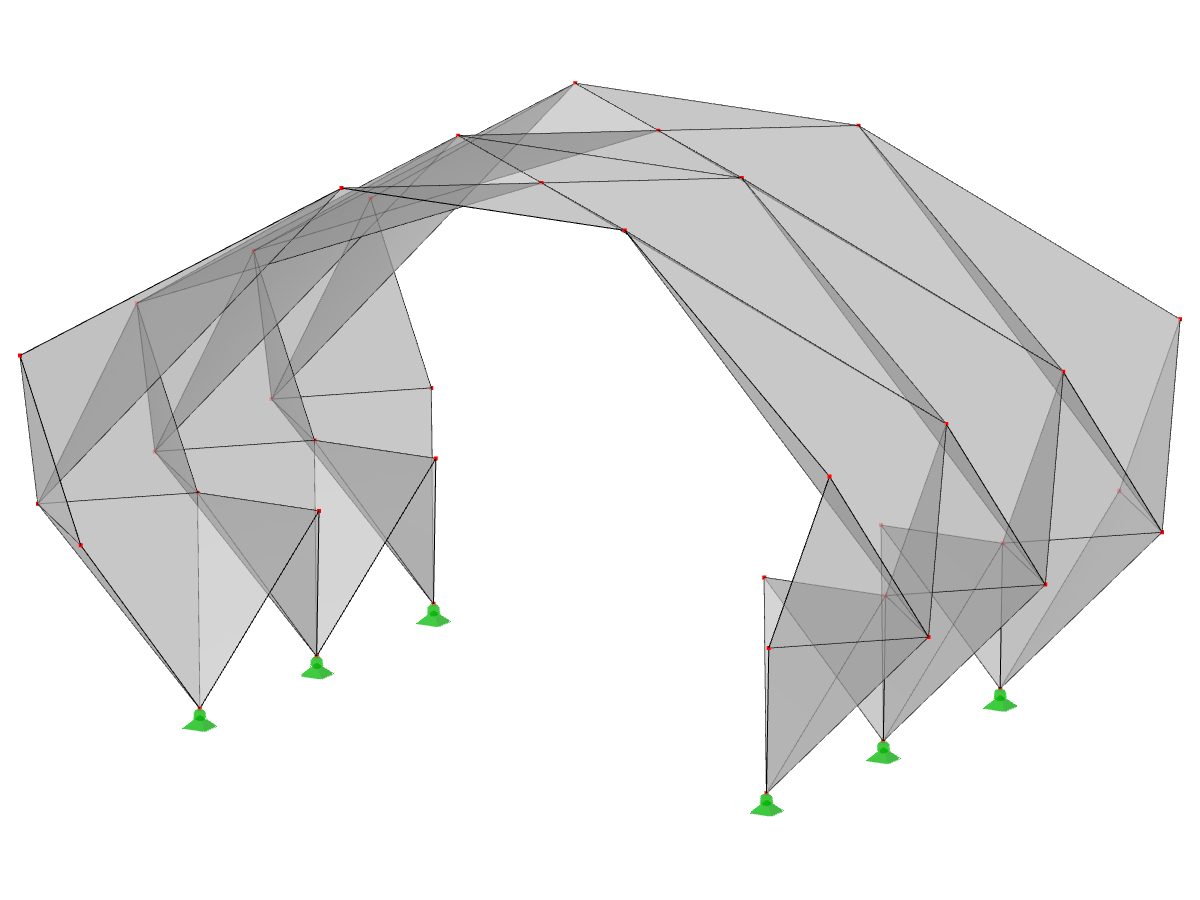 Model ID 549 | 034-FPL125-a | Prismatic Folded Structure Systems. Linear Structure System Composed of Folded Surfaces. Three-Hinged Arch