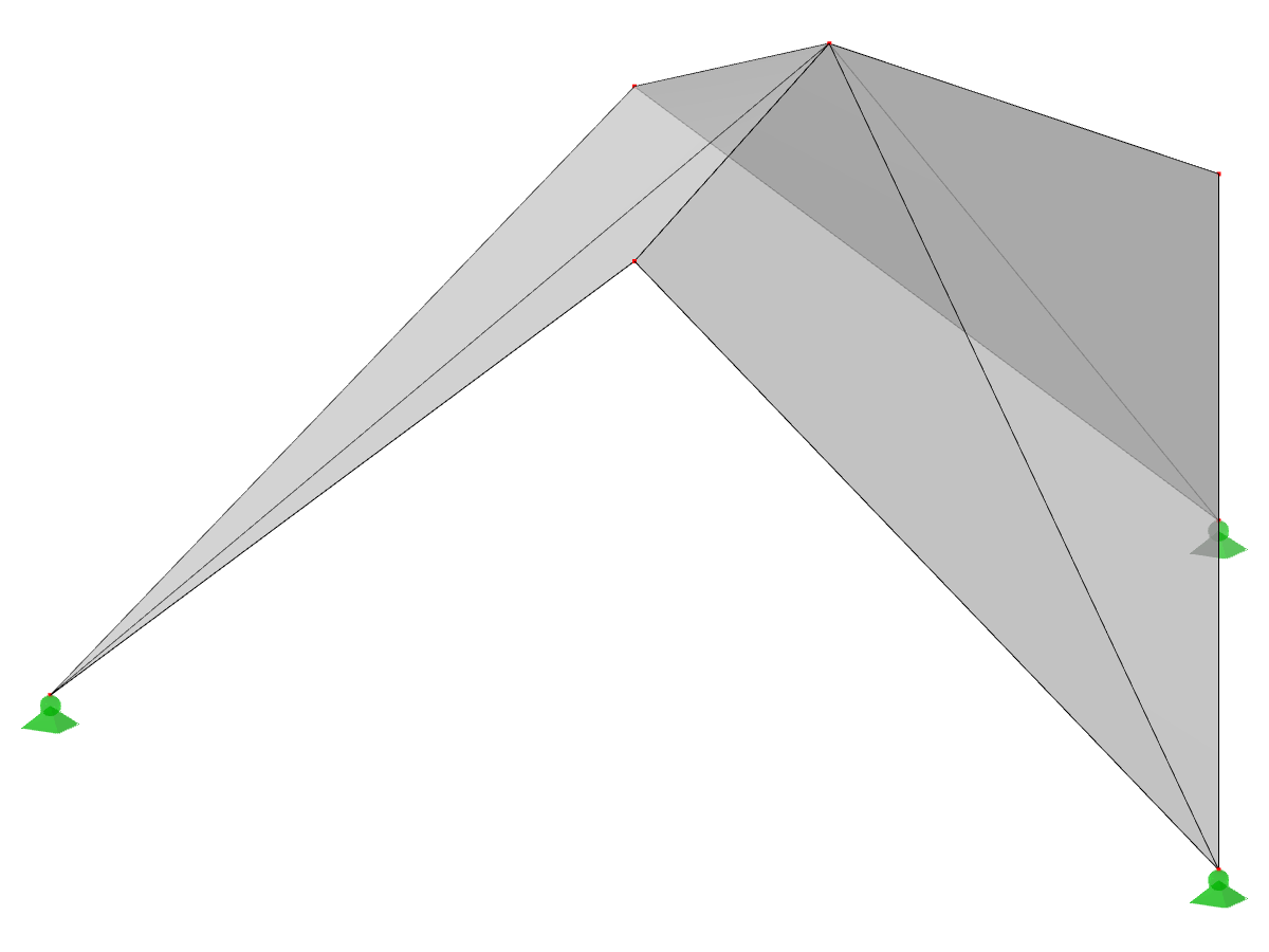 Model ID 1341 | 034-FPC005-a | Prismatic Folded Structure Systems. Singly Folded Surfaces over Triangular Floor Plan, Ridges Toward Center