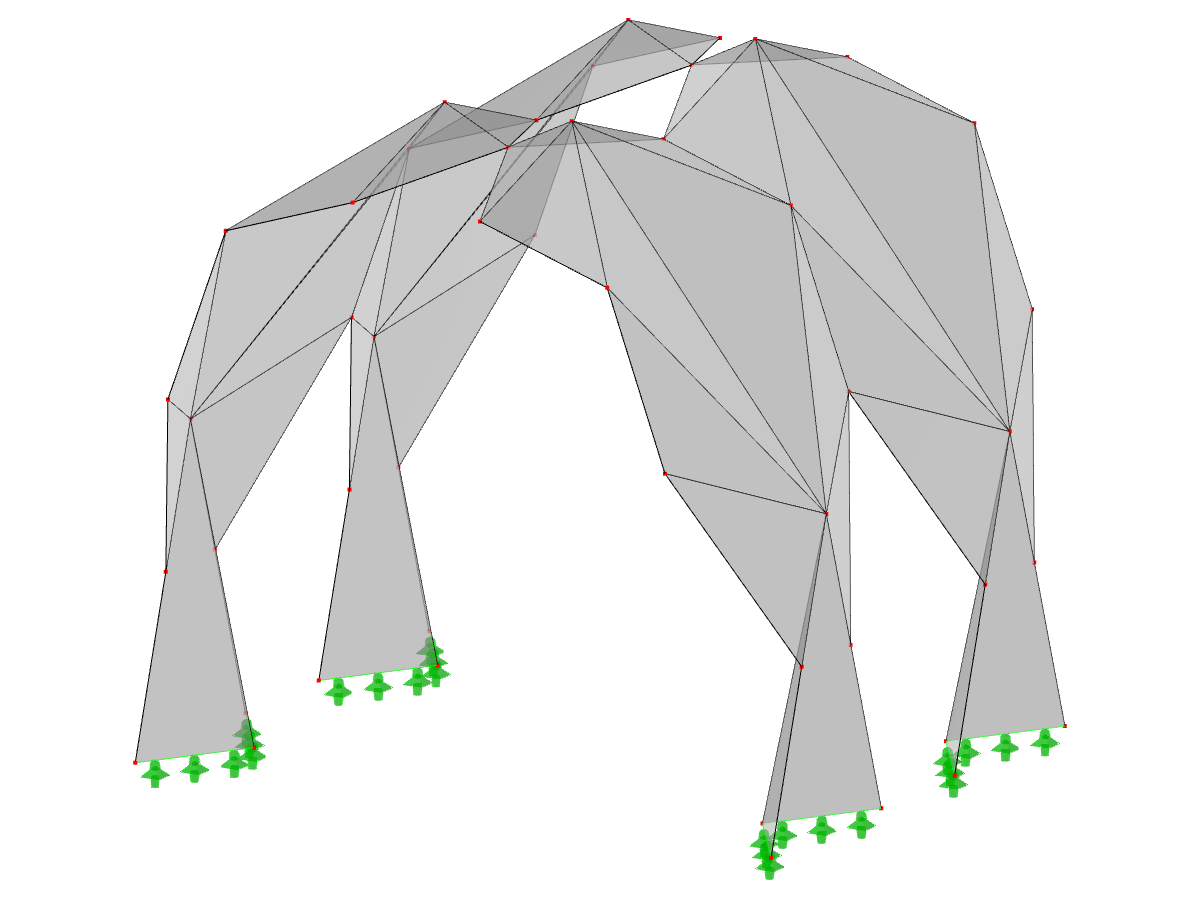 Model ID 1393 | 034-FPL124-a | Prismatic Folded Structure Systems. Linear Structure System Composed of Folded Surfaces. Arch with Top Hinge