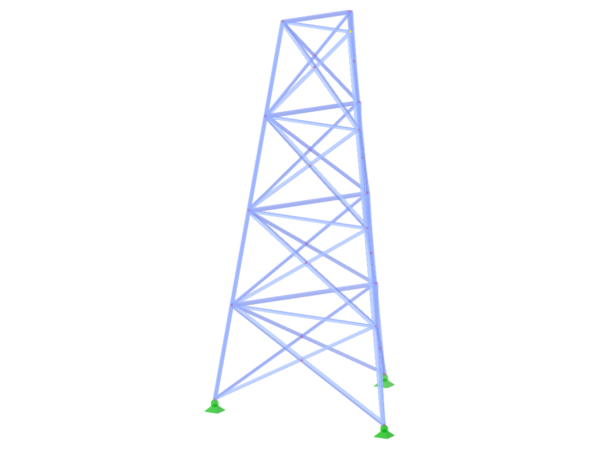 Model ID 2337 | TST035-b | Lattice Tower | Triangular Plan | X-Diagonals (Interconnected) & Horizontals