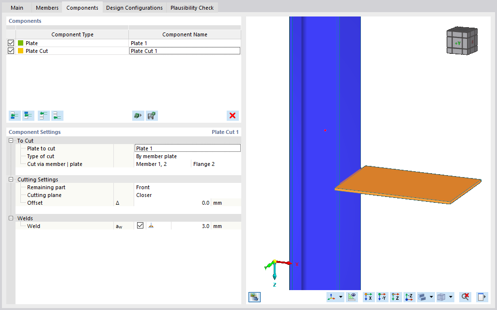 Dialog "Component Settings"